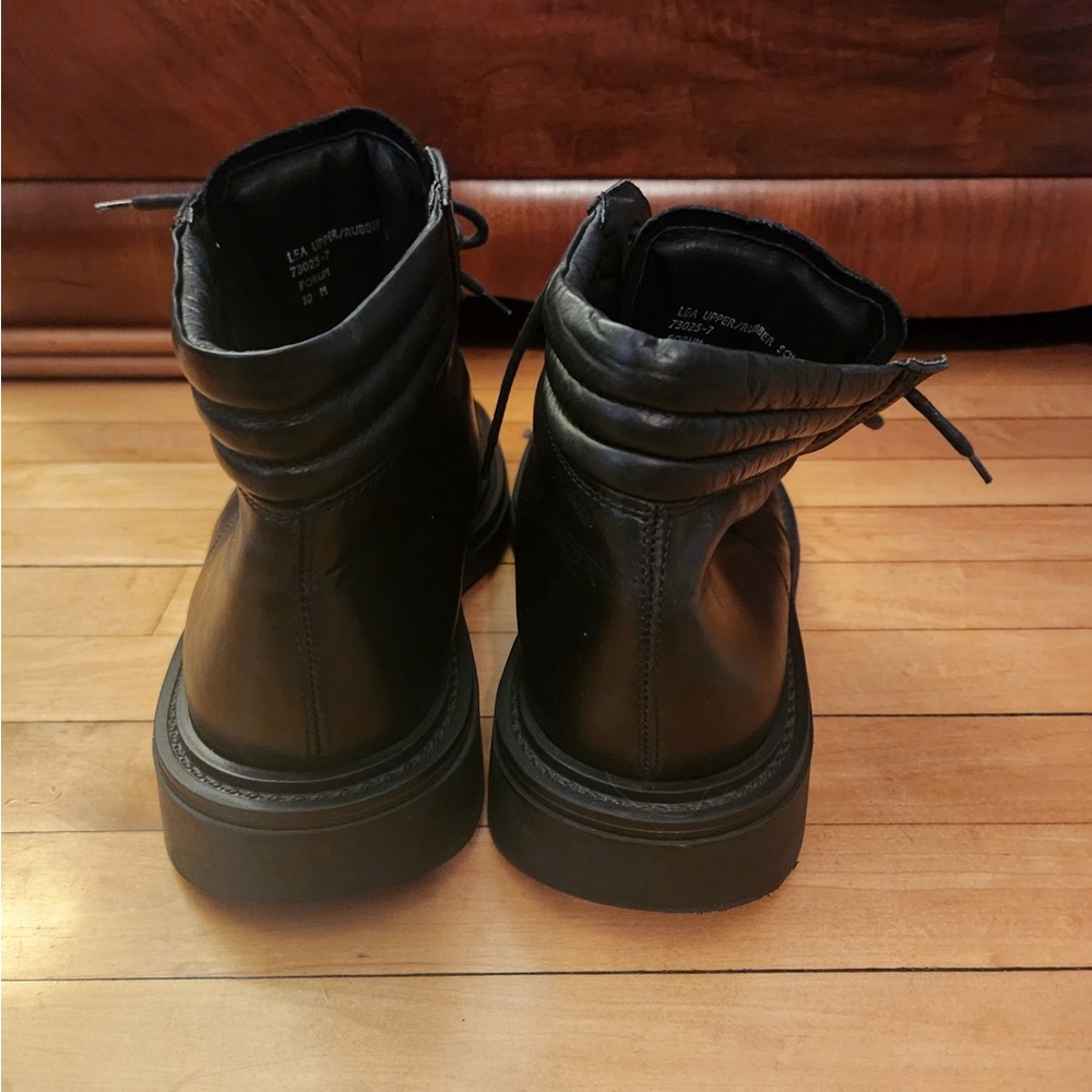Men's Brown Brand Black Leather Boots Made in Italy - Picture 5 of 9
